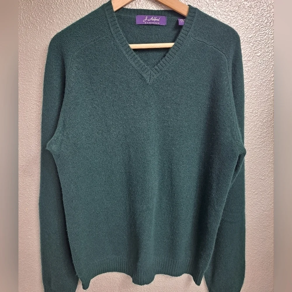 Vintage J. Ashford 100% Cashmere V Neck Sweater Size M